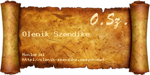 Olenik Szendike névjegykártya